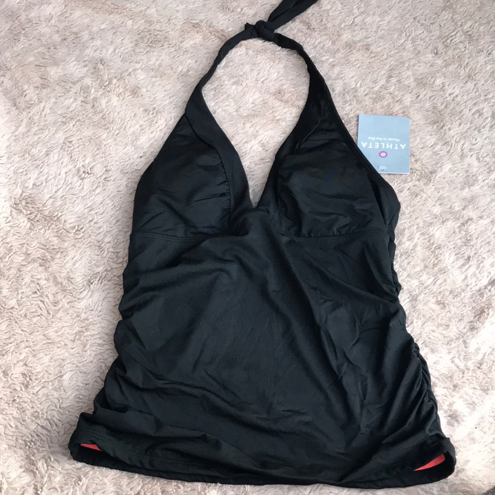 Athleta Shirrend halter swim top